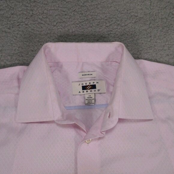 Joseph Abboud Shirt Mens 16 - 32/33 Pink Button Up Long Sleeve Egyptian - Picture 7 of 15